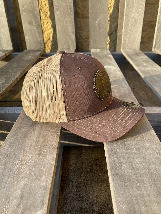 Oxford, Mississippi Leather Circle Patch Brown/Khaki Richardson 112 Cap