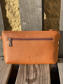 Top Notch Accessories 3066BR Cowhide Wristlet In Brown Leather