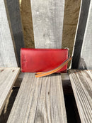 PH-02 Brown with Beige Inlay Phone Case Wristlet Wallet