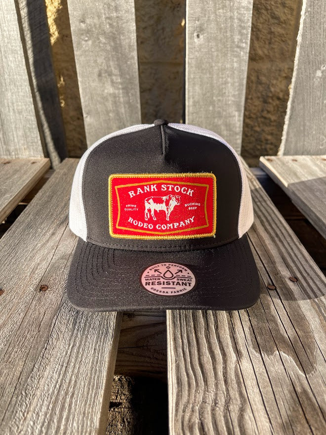 Hooey 2361T-BKWH "Rank Stock" Black/White Snap Back Cap