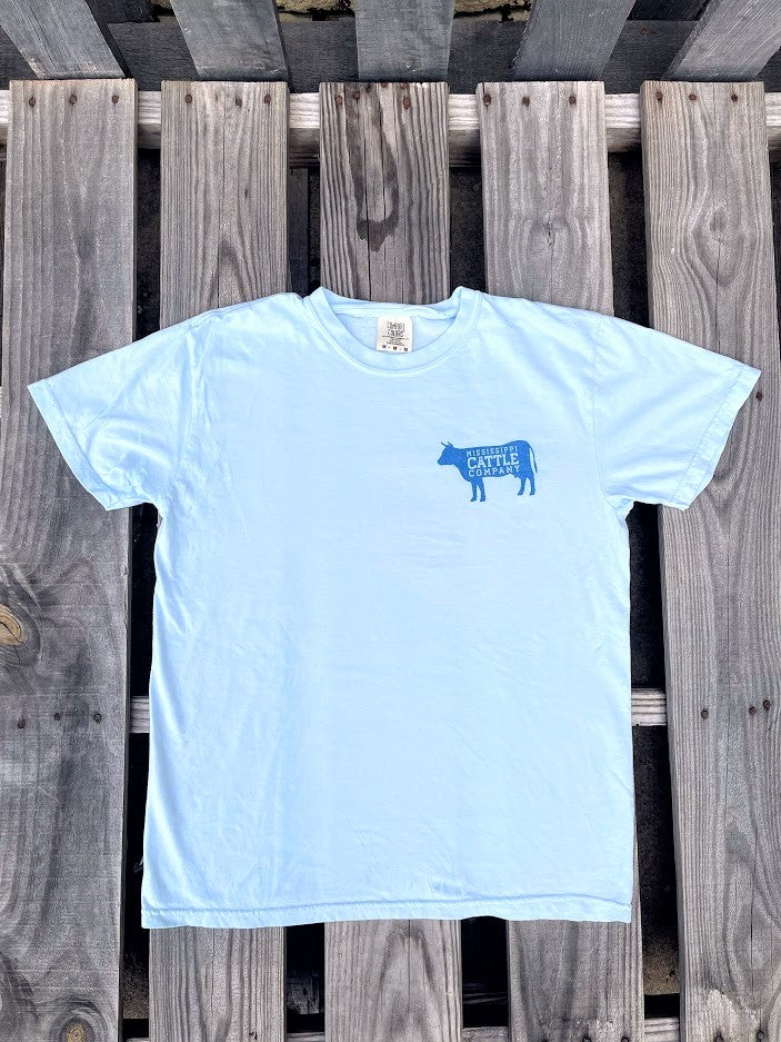 Mississippi Cattle Company MSCATTLESS-20 Chambray Short Sleeve Comfort Color T-Shirt