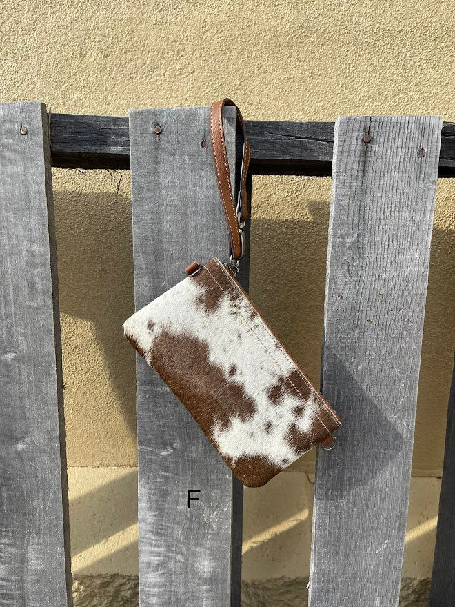 Top Notch Accessories Cowhide Wristlet Purse In Brown 3071BR