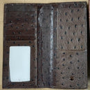 Top Notch Accessories 121CF Coffee Full Quill Ostrich Print w/Bullrider Concho Wallet