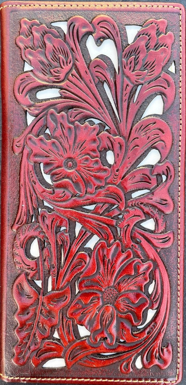 Top Notch Accessories 60107-9BR Brown Floral Design w/Beige Inlay Wallet