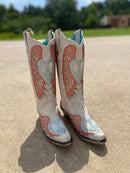 Women's Corral  13" Heart & Wings Snip Toe Boots *Closeout*