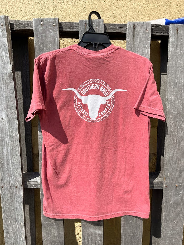 Southern Bred “Longhorn" Apparel Co. Comfort Color Pocket T-Shirt (5 Colors)