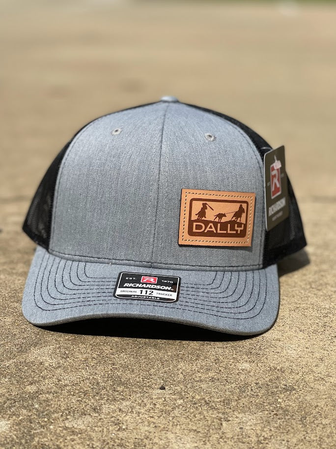 Dally Up 522 Grey/Black with Leather Patch Team Ropers Richardson 112 Cap