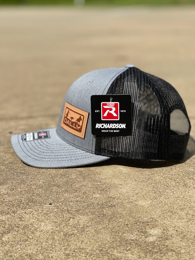 Dally Up 522 Grey/Black with Leather Patch Team Ropers Richardson 112 Cap