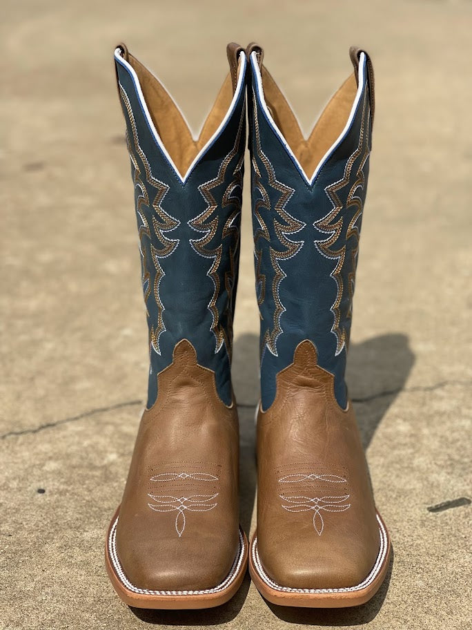 Horse Power HP1836 Men's 13" Pecan Barking Iron/Sugared Blue Jeans Square Toe * Close Out*
