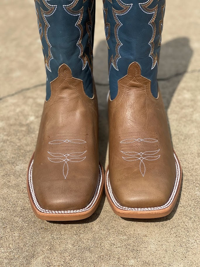 Horse Power HP1836 Men's 13" Pecan Barking Iron/Sugared Blue Jeans Square Toe * Close Out*