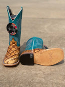 Women's Macie Bean Top Hand M2008 13" Antique Bass with Turquoise Top Square Toe Boot