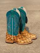 Women's Macie Bean Top Hand M2008 13" Antique Bass with Turquoise Top Square Toe Boot