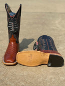 Women's Macie Bean Top Hand M2003 Brandy Caiman Belly with Blue Mad Dog Top Square Toe Boot