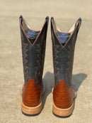 Women's Macie Bean Top Hand M2003 Brandy Caiman Belly with Blue Mad Dog Top Square Toe Boot