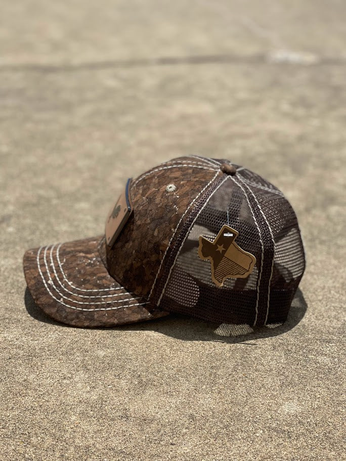 Dark Brown Cork Cap With Rooster Metal Concho