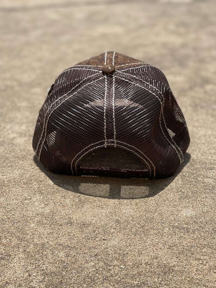 Dark Brown Cork Cap With Rooster Metal Concho