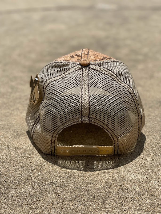 Tan Cork Cap With Rooster Metal Concho