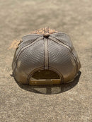 Brown Cork Cap With American Flag Metal Concho