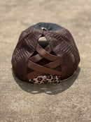 Crisscross Ponytail Brown Leopard Bill 021 Cap