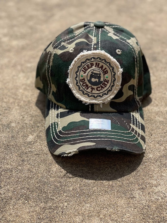 Jeep Hair Don't Care Camo Cotton Cap