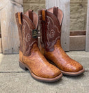 Men's Dan Post DPP5712 Tan Smooth Ostrich Wide Square Toe Boot *Closeout*