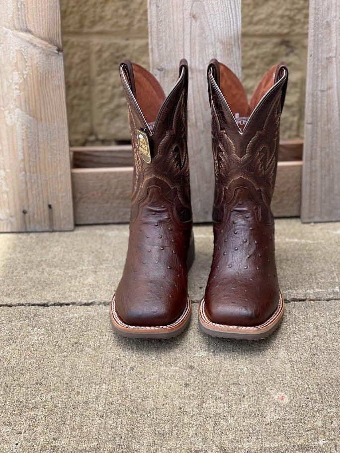 Dan Post DPP5711 Men's Tobacco Smooth Ostrich Wide Square Toe