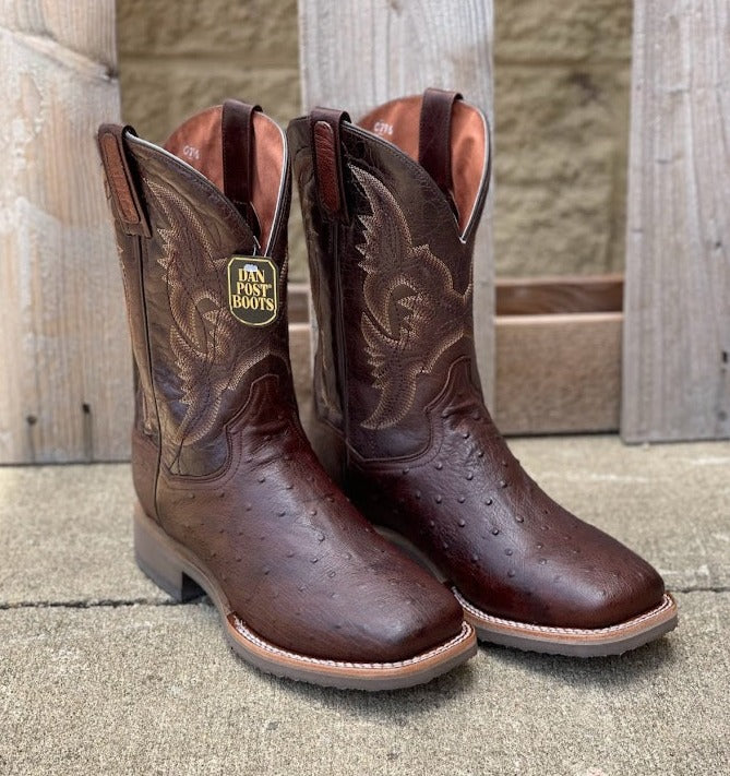 Dan Post DPP5711 Men's Tobacco Smooth Ostrich Wide Square Toe