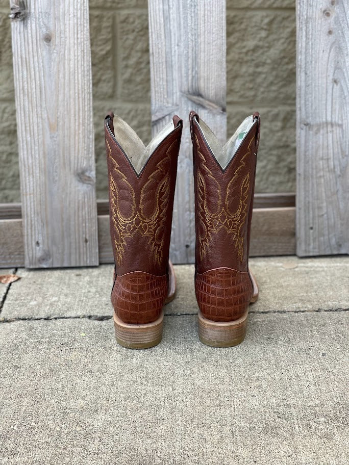Cowtown Q6097 12" Cognac Alligator Print Square Toe Boot (SHOP IN-STORE TOO)