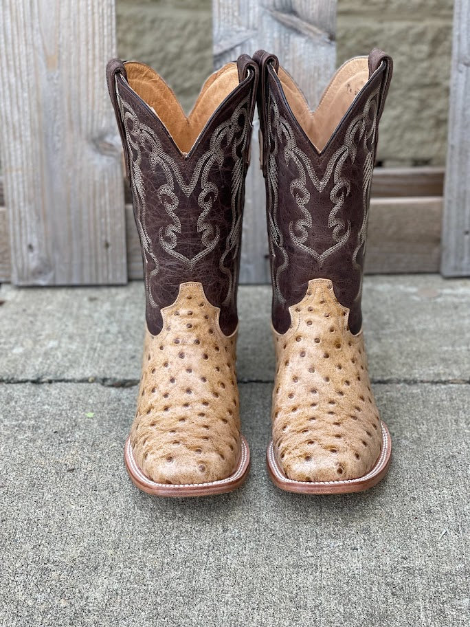 Men's Cowtown Q6077 12" Oryx Full Quill Ostrich Print Square Toe Boot (SHOP IN-STORE TOO)