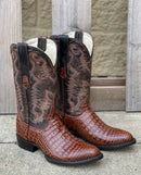 Cowtown R6074 12" Brown Caiman Belly Print R Toe Boot