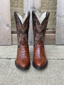 Cowtown R6074 12" Brown Caiman Belly Print R Toe Boot