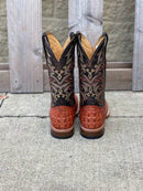 Men's Cowtown Q6094 12" Cognac Caiman Tail Print Square Toe Boot