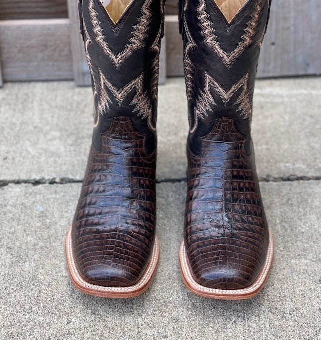Cowtown Q6084 11" Brown Gator Print Square Toe Boot (SHOP IN-STORE TOO)