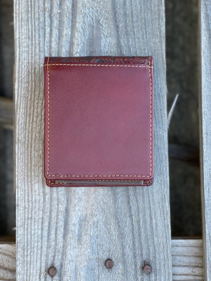 Top Notch Accessories 50100-2BR Brown Praying Cowboy w/Beige Inlay Bi-Fold Wallet