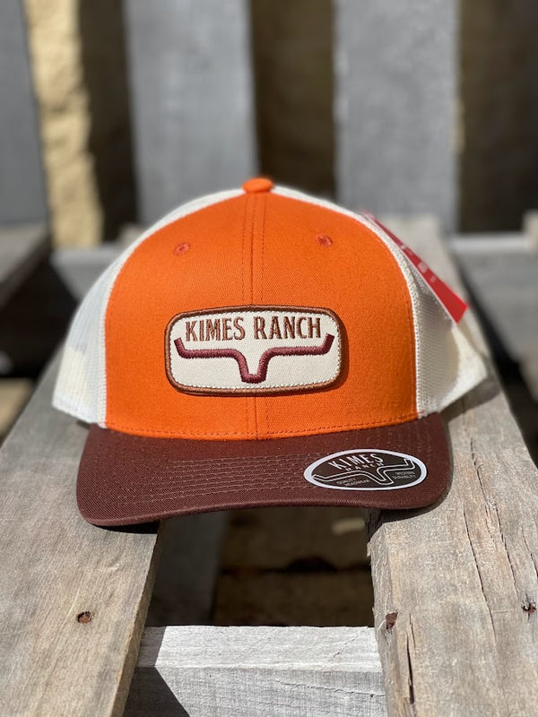 Kimes Ranch Rolling Trucker Burnt Orange/Beige Cap