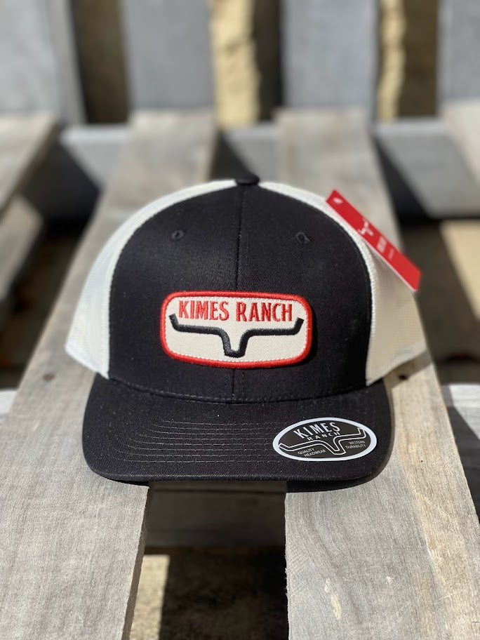 Kimes Ranch Rolling Trucker Black/Beige Cap
