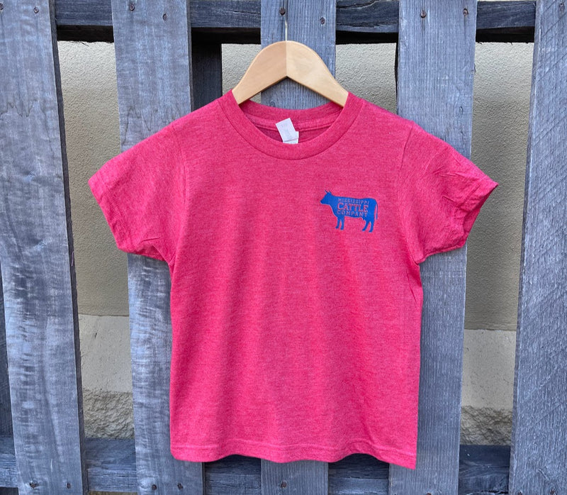 Youth YTHMSCATTLESS-6 Mississippi Cattle Company Heather Red Short Sleeve T-Shirt