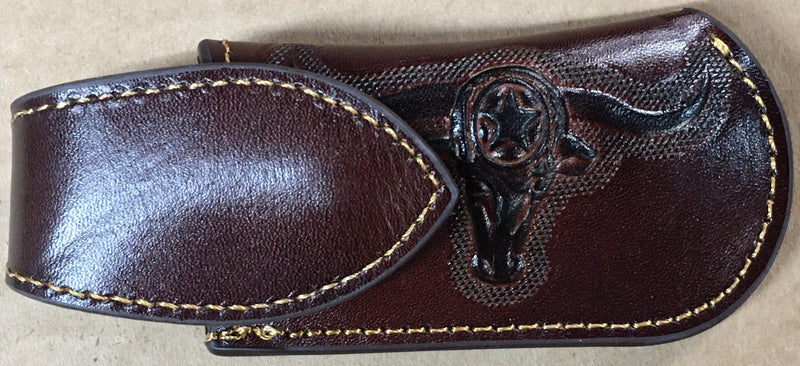 Top Notch Accessories 8012-2CF Coffee Longhorn with Star Design Small Knife Sheath with Keep