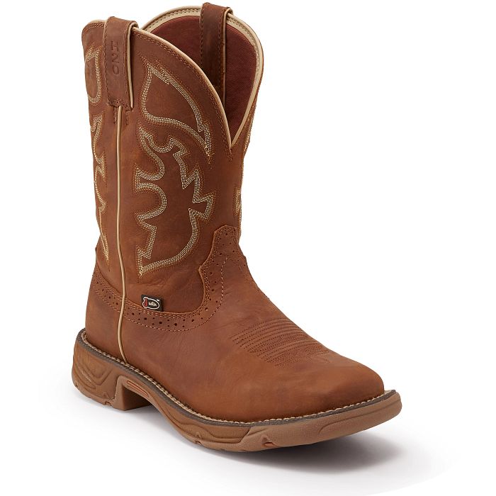 Justin WK4330 Men's 11" Rush Rustic Tan Waterproof Square Toe Boots