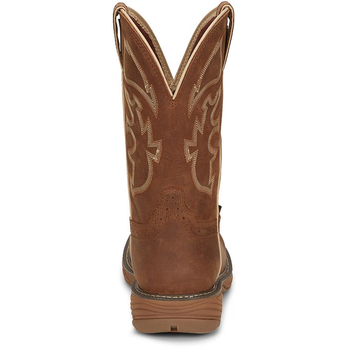 Justin WK4330 Men's 11" Rush Rustic Tan Waterproof Square Toe Boots