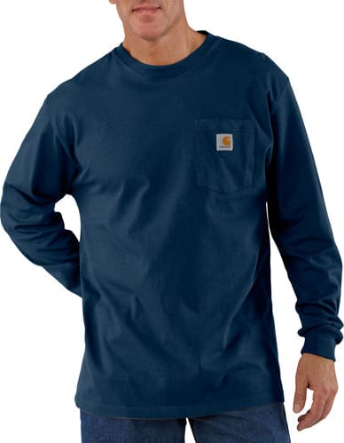 Carhartt K126-NVY Navy Workwear Pocket Long Sleeve T-Shirt