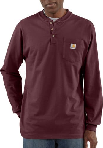 Carhartt K128-PRT Port Workwear Long Sleeve Henley T-Shirt