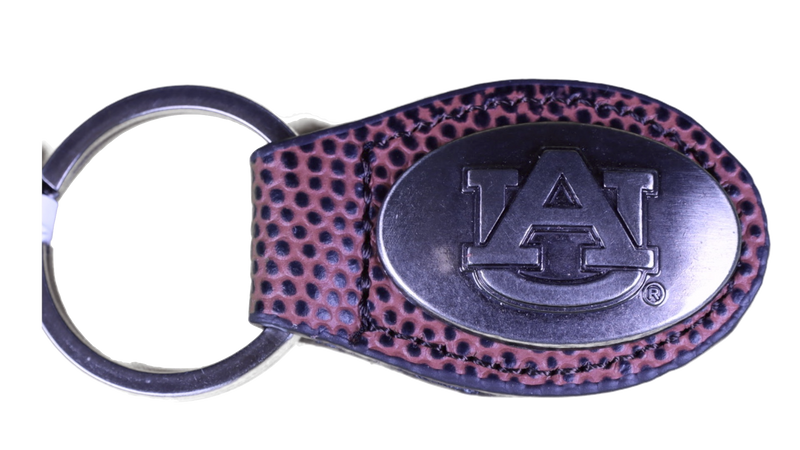 Zep-Pro KL6-FTBL-AU Auburn Small Football Grain Oval Concho Key Chain