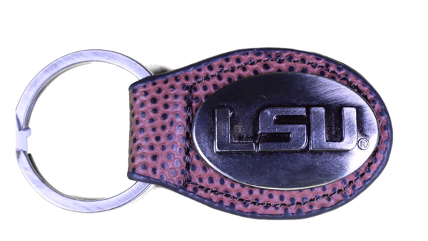 Zep-Pro KL6-FTBL-LSU Tigers Small Football Grain Oval Concho Key Chain