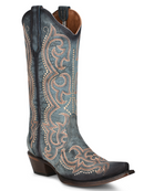 Women's Circle G 13" Blue Jean Embroidery Snip Toe Boot
