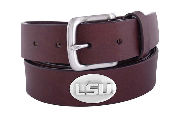 Zep-Pro BOLPBRW-LSU Louisiana State University Tigers Brown Leather Belt