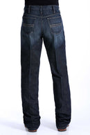 Men's Silver Label Dark Wash jeans back view showing detail of back pockets, belt loop placement, slim fit on seat and leg, straight leg on boots.