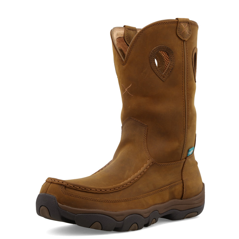 Twisted X MHKBW01 11" Distressed Saddle & Saddle Waterproof Pull On Hiker Boot