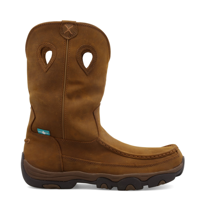 Twisted X MHKBW01 11" Distressed Saddle & Saddle Waterproof Pull On Hiker Boot