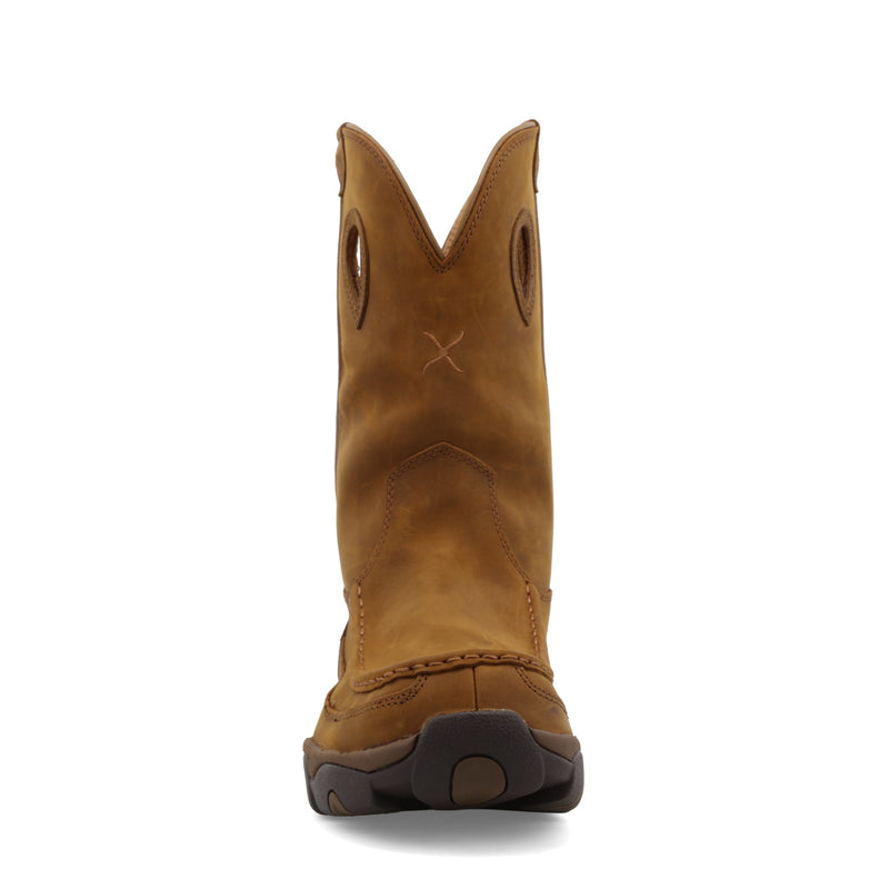 Twisted X MHKBW01 11" Distressed Saddle & Saddle Waterproof Pull On Hiker Boot